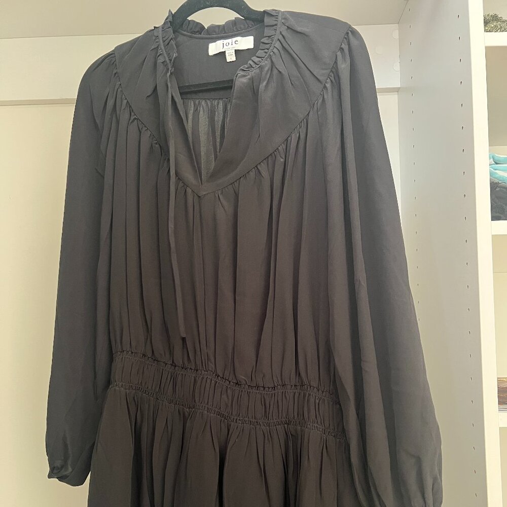 Long sleeve, drop waist black dress - Joie